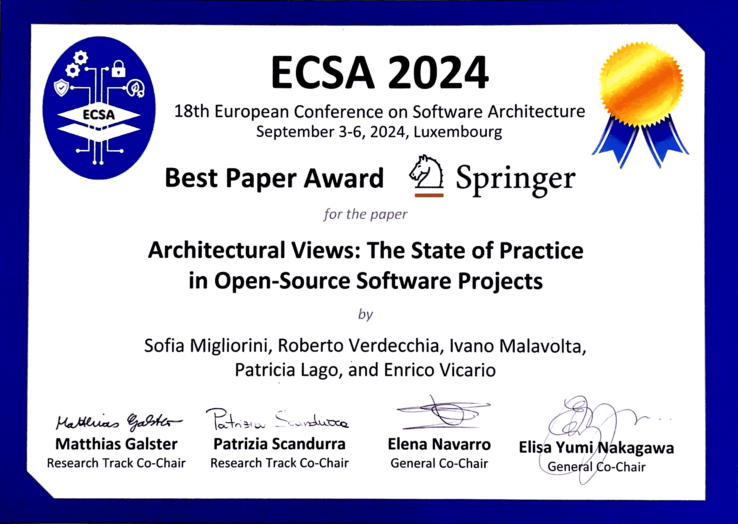 ECSA 2024 Award